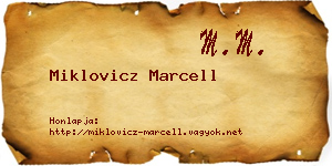 Miklovicz Marcell névjegykártya